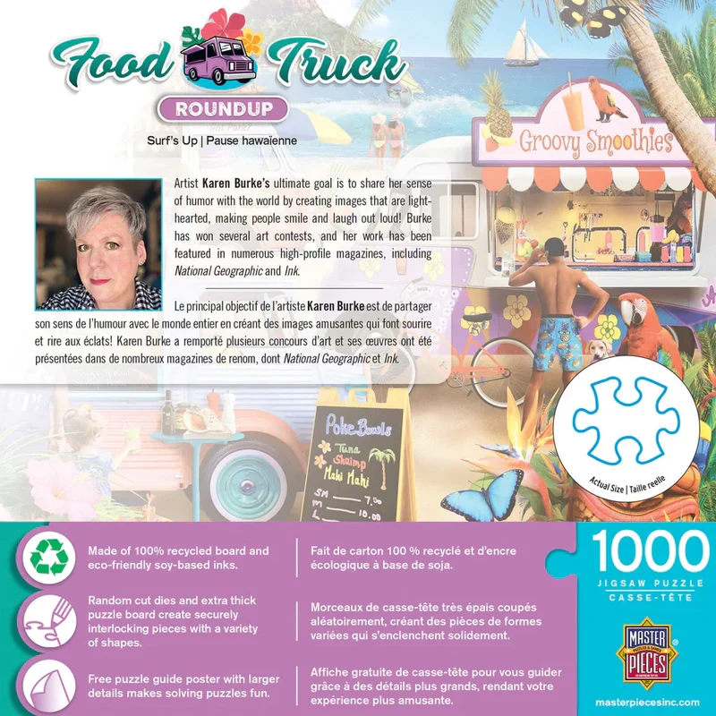 PFG Food Truck Round-up - Surf's Up, Karen Burke (1000pcs) (Usage/Used - PUZZLES FOR GOOD)