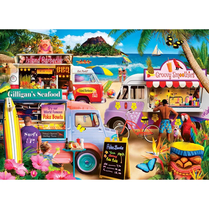PFG Food Truck Round-up - Surf's Up, Karen Burke (1000pcs) (Usage/Used - PUZZLES FOR GOOD)