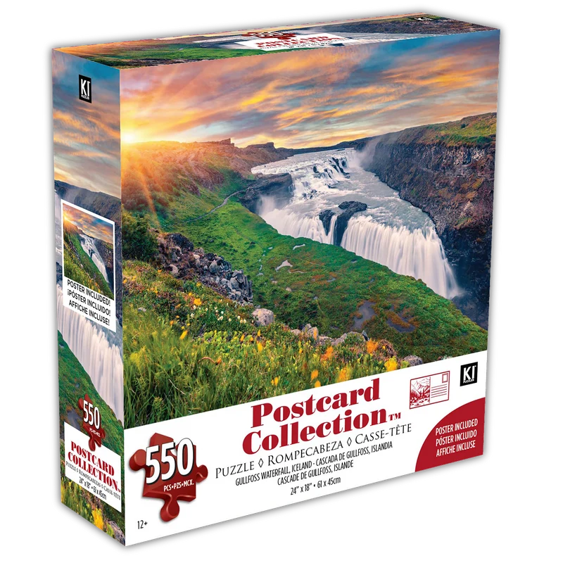 PFG Postcard Collection - Gullfoss Waterfall, Iceland (550pcs) (Usage/Used - PUZZLES FOR GOOD)