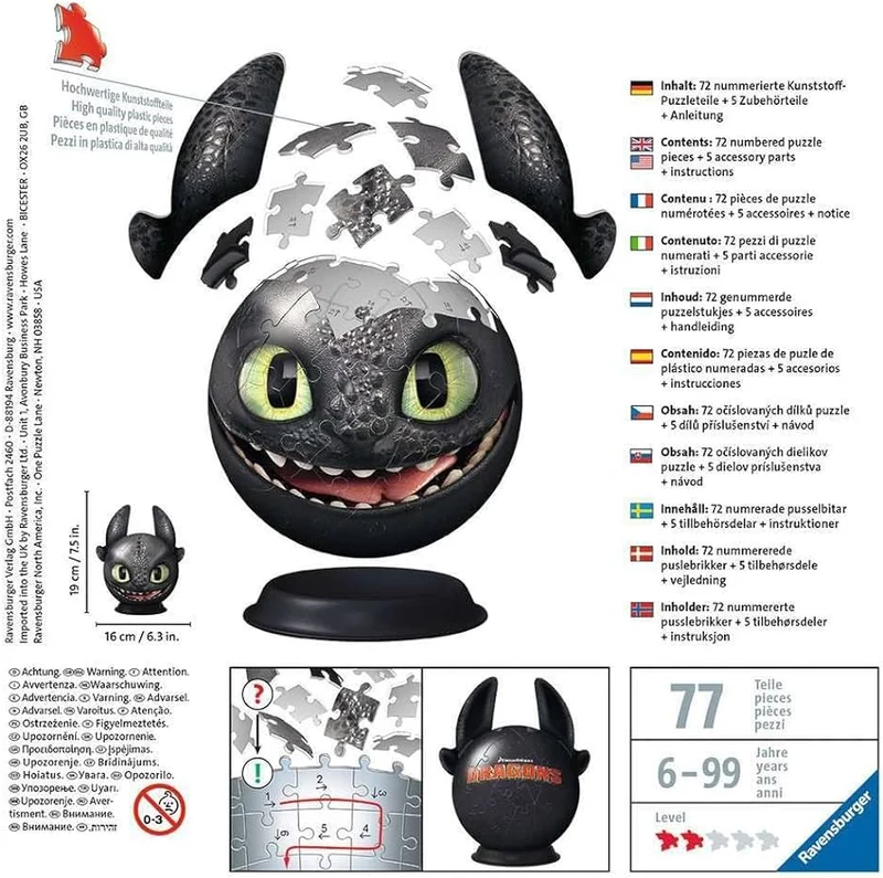 Ravensburger Disney Toothless with Ears (3D Puzzle)