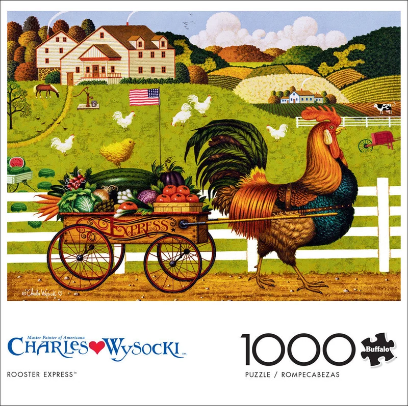 PFG Rooster Express, Charles Wysocki (1000pcs) (Usage/Used - PUZZLES FOR GOOD)