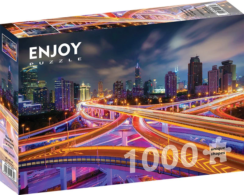 PFG Shanghai Downtown at Night (1000pcs) (Usage/Used - PUZZLES FOR GOOD)
