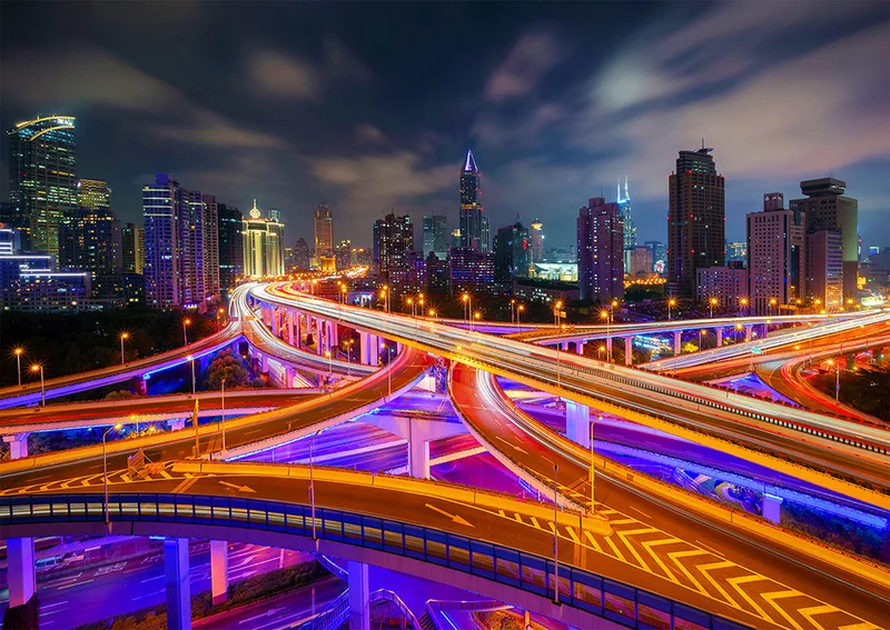 PFG Shanghai Downtown at Night (1000pcs) (Usage/Used - PUZZLES FOR GOOD)