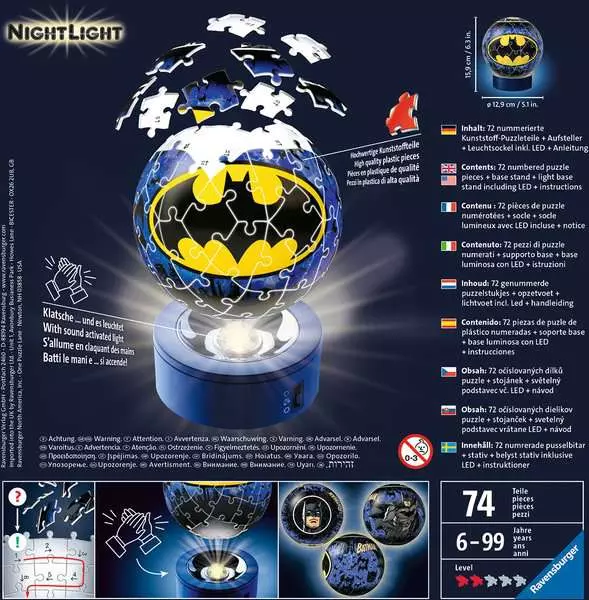 DMG Ravensburger Batman Night Light (72pcs) (3D Puzzle) (DAMAGED BOX)