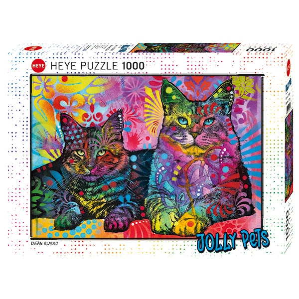 PFG Jolly Pets: Devoted 2 Cats, Dean Russo (1000pcs) (Usage/Used - PUZZLES FOR GOOD)