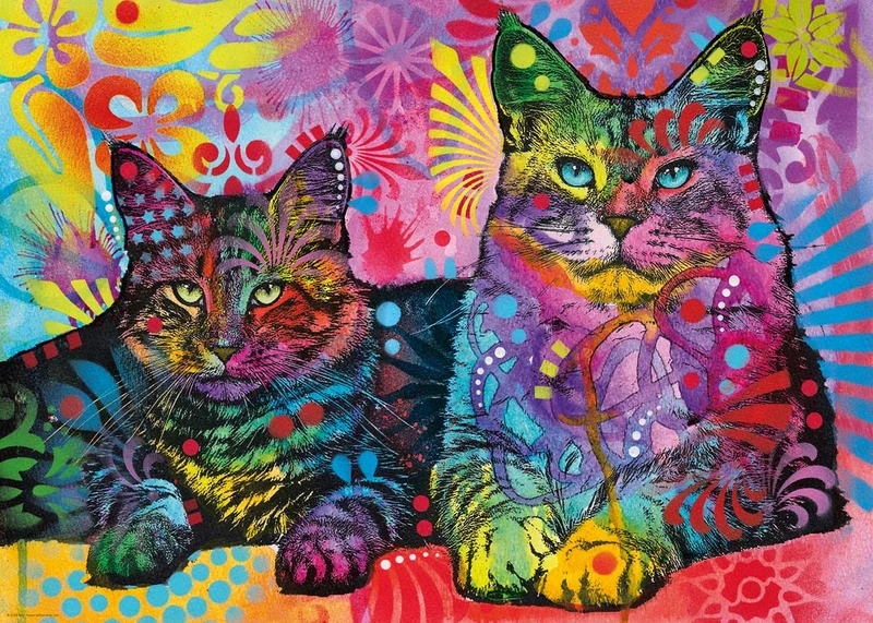 PFG Jolly Pets: Devoted 2 Cats, Dean Russo (1000pcs) (Usage/Used - PUZZLES FOR GOOD)