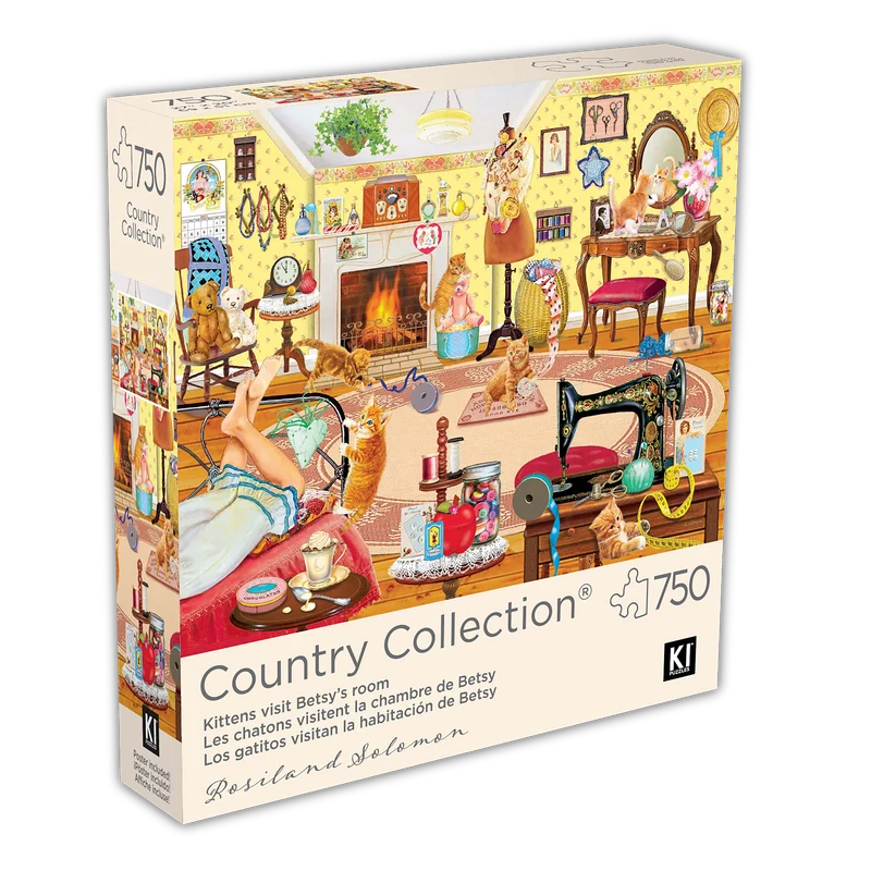 PFG Country Collection - Kittens Visit Betsy's Room, Rosiland Solomon (750pcs) (Usage/Used - PUZZLES FOR GOOD)