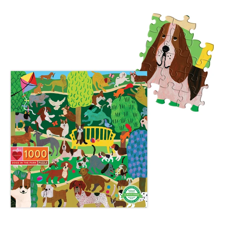 PFG Dogs in the Park, Monika Forsberg (1000pcs) (Usage/Used - PUZZLES FOR GOOD)
