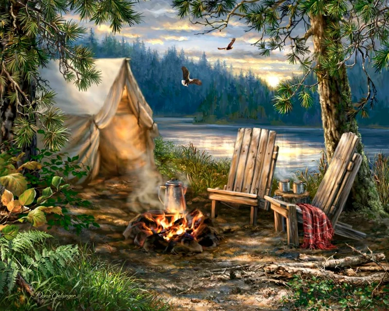 PFG Evening at the Lake (500pcs) (Usage/Used - PUZZLES FOR GOOD)