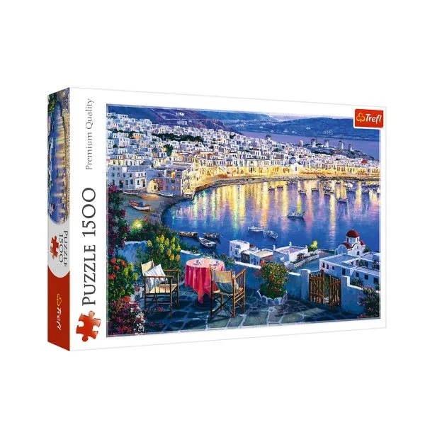 PFG Mykonos at Sunset, Sam Park (1500pcs) (Usage/Used - PUZZLES FOR GOOD)