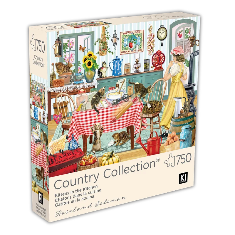 PFG Country Collection - Kittens In The Kitchen, Rosiland Solomon (750pcs) (Usage/Used - PUZZLES FOR GOOD)