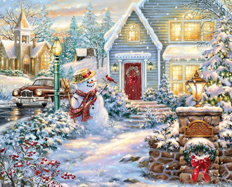 PFG Silent Night Lane, Dona Gelsinger (1000pcs) (Usage/Used - PUZZLES FOR GOOD)