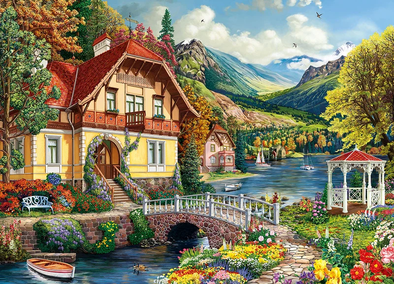 PFG House By The Pond (1000pcs) (Usage/Used - PUZZLES FOR GOOD)