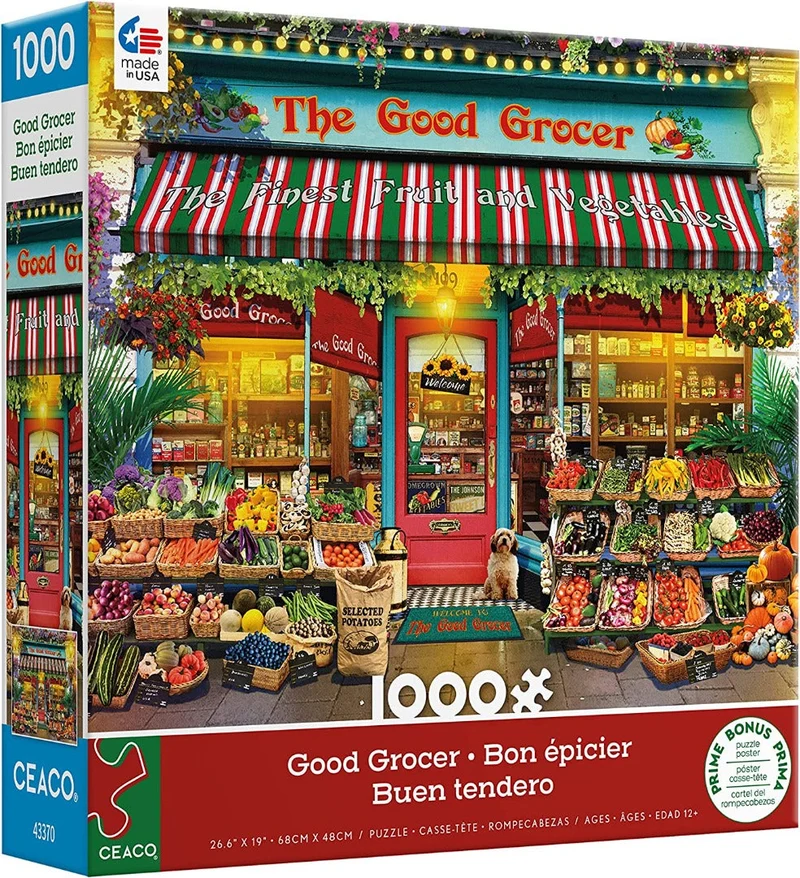 PFG Shop Windows: Good Grocer, Garry Walton (1000pcs) (Usage/Used - PUZZLES FOR GOOD)