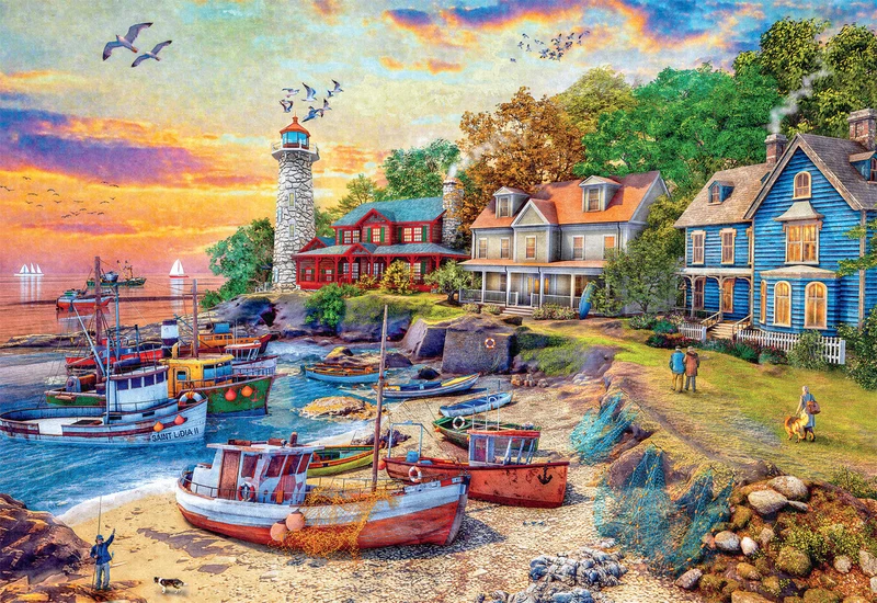 PFG American Harbor Town (2000pcs) (Usage/Used - PUZZLES FOR GOOD)