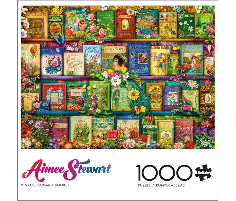 PFG Vintage Summer Books, Aimee Stewart (1000pcs) (Usage/Used - PUZZLES FOR GOOD)