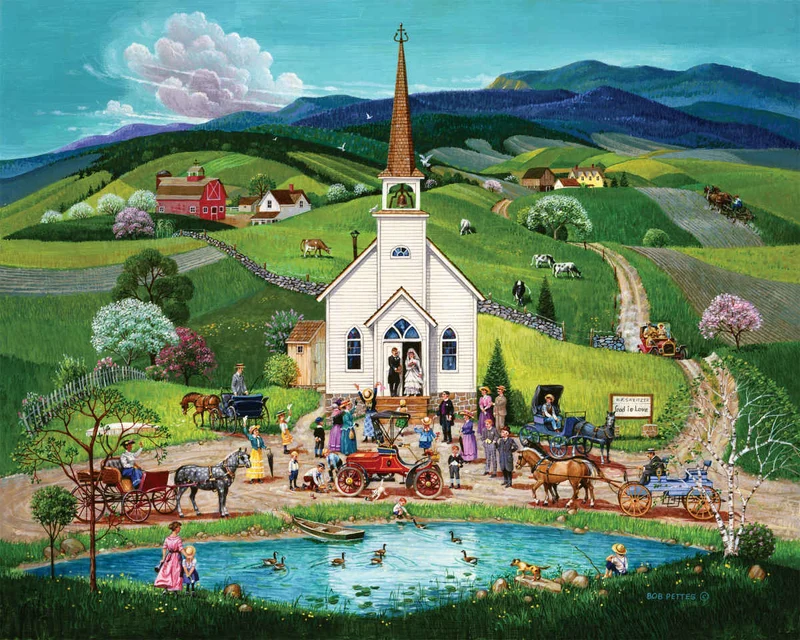 PFG Spring Wedding, Bob Pettes (1000pcs) (Usage/Used - PUZZLES FOR GOOD)