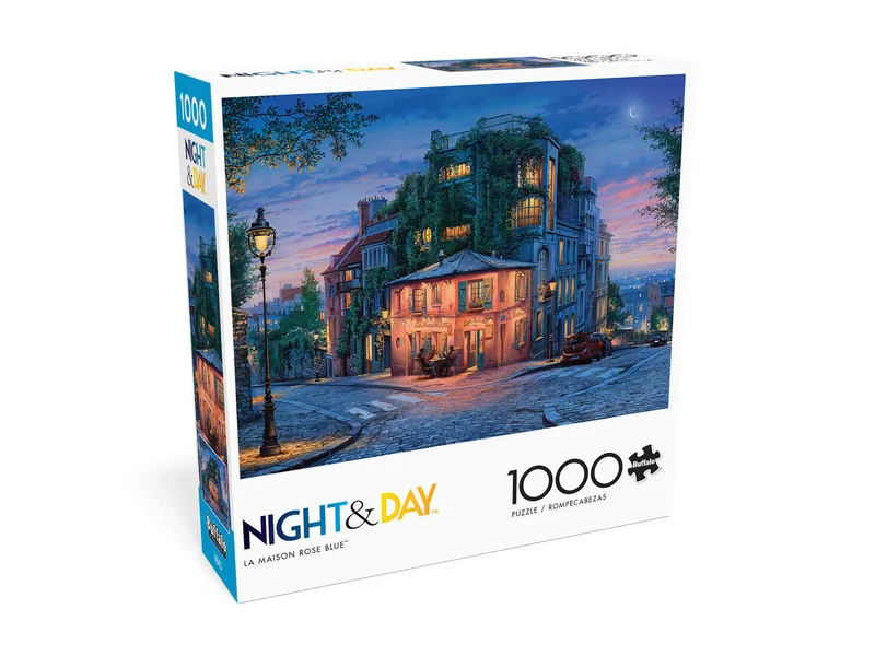 PFG Night & Day: La Maison Rose Blue (1000pcs) (Usage/Used - PUZZLES FOR GOOD)