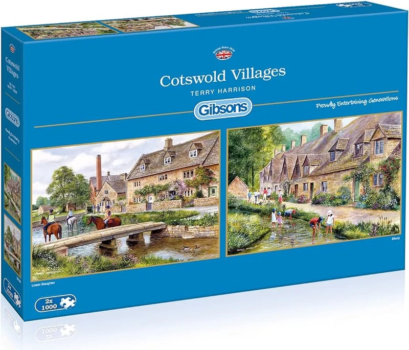 PFG Cotswold Villages, Terry Harrison (2x1000pcs) (Usage/Used - PUZZLES FOR GOOD)