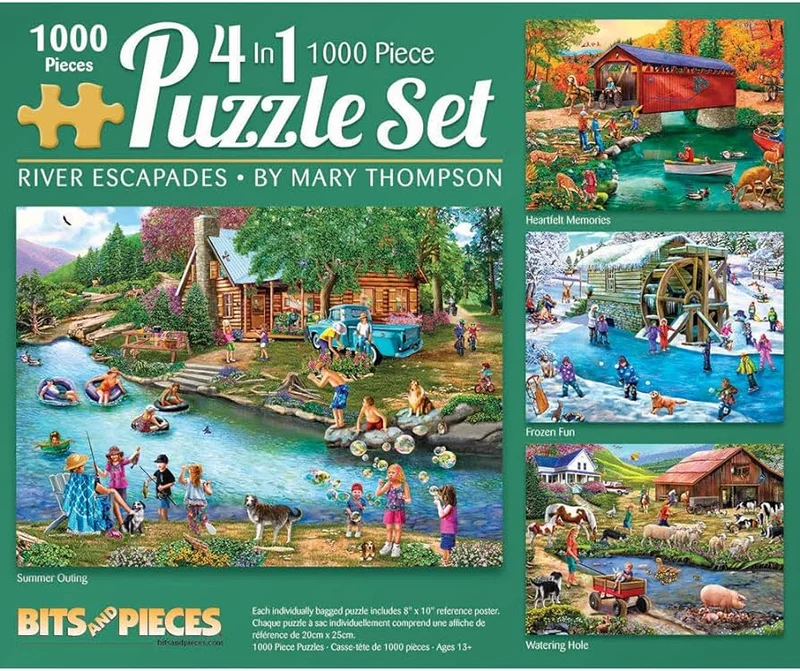 PFG 4-in-1 Set - River Escapades (Usagé/Used - PUZZLES FOR GOOD)