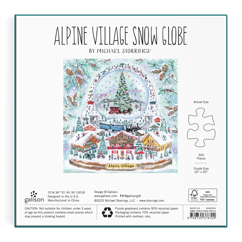 PFG Alpine Village Snowglobe FOIL, Michael Storrings (500pcs) (Usage/Used - PUZZLES FOR GOOD)