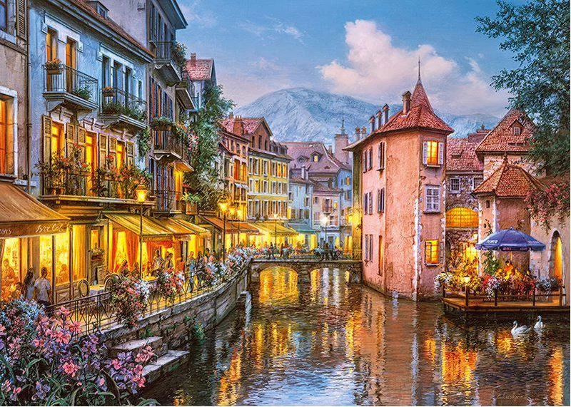 PFG Evening in Annecy (1000pcs) (Usage/Used - PUZZLES FOR GOOD)