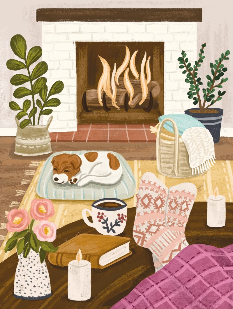 DMG Hygge - Cozy Fireplace, Olivia Gibbs (BONUS Candle) (500pcs) (DAMAGED BOX)