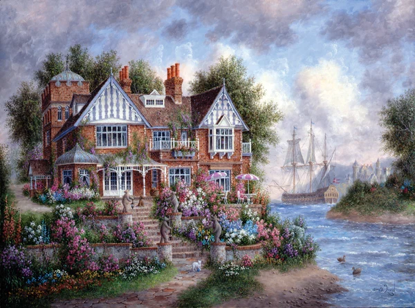 PFG The Bearister's Mansion, Dennis Lewan (1000pcs) (Usage/Used - PUZZLES FOR GOOD)