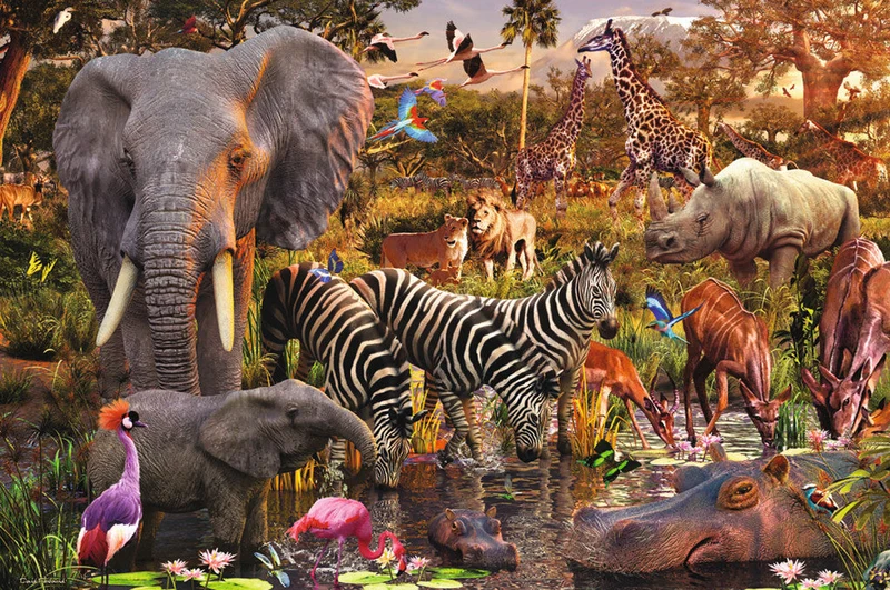 DMG Ravensburger African Animal World, David Penfound (3000pcs) (DAMAGED BOX)