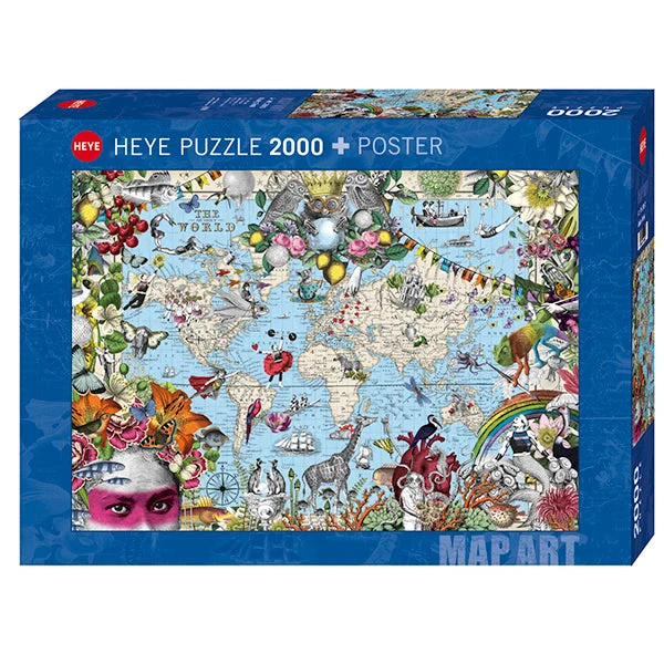 PFG Map Art - Quirky World (2000pcs) (Usage/Used - PUZZLES FOR GOOD)