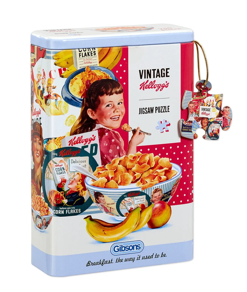 PFG Vintage Kellogg's (Shaped Puzzle / Tin Box) (Usage/Used - PUZZLES FOR GOOD)