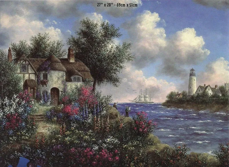 PFG Seaside Collection - Seacliff Cottage, Dennis Lewan (1000pcs) (Usage/Used - PUZZLES FOR GOOD)