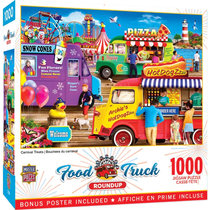 PFG Food Truck Round-up - Carnival Treats, Karen Burke (1000pcs) (Usage/Used - PUZZLES FOR GOOD)