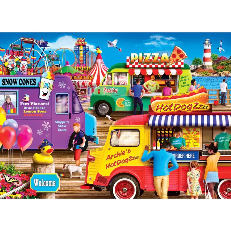 PFG Food Truck Round-up - Carnival Treats, Karen Burke (1000pcs) (Usage/Used - PUZZLES FOR GOOD)