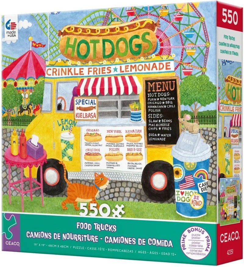 PFG Food Trucks - Hot Dog Truck (550pcs) (Usage/Used - PUZZLES FOR GOOD)
