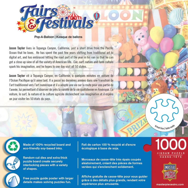 PFG Fairs & Festivals - Pop-a-Balloon, Jason Taylor (1000pcs) (Usage/Used - PUZZLES FOR GOOD)
