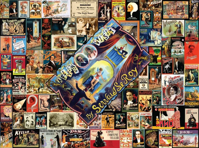 PFG Vintage Posters - Hocus-Pocus! (1000pcs) (Usage/Used - PUZZLES FOR GOOD)