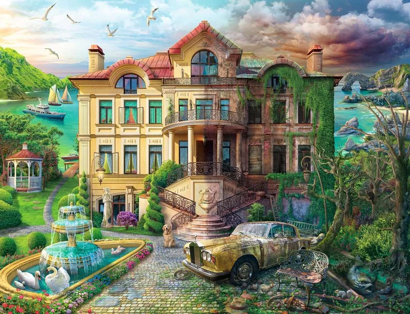 PFG Ravensburger Cove Manor Echoes (2000pcs) (Usage/Used - PUZZLES FOR GOOD)