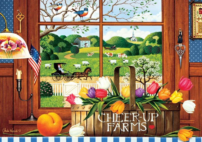 PFG A Peach of a Day, Charles Wysocki (300pcs) (Usage/Used - PUZZLES FOR GOOD)