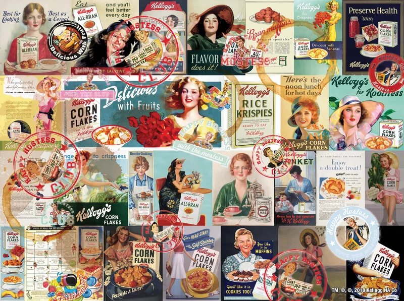 PFG Vintage Kellogg's - Happy Hostess Collage (1000pcs) (Usage/Used - PUZZLES FOR GOOD)
