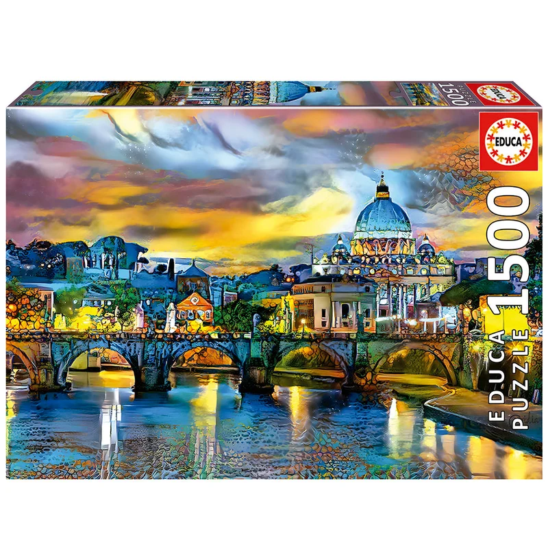 PFG St. Peter's Basilic and St. Angelo Bridge (1500 pcs) (Usage/Used - PUZZLES FOR GOOD)