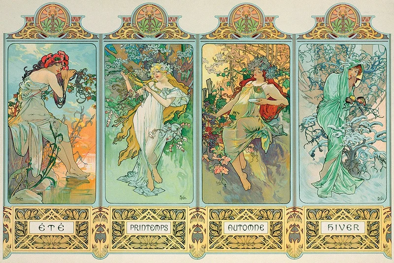 PFG The Four Seasons (Variant 3), Alphonse Mucha (Usage/Used - PUZZLES FOR GOOD)