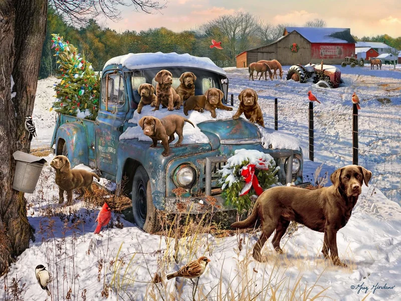 Christmas Puppies, Greg Giordano (550pcs)