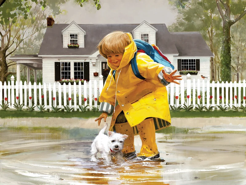PFG Contemporary Collection - Puddles 'n Splashes Westie (300pcs) (Usage/Used - PUZZLES FOR GOOD)
