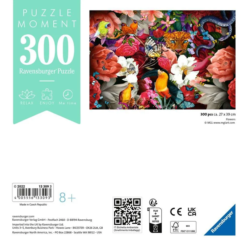 DMG Ravensburger Puzzle Moment - Tropical Flowers (300pcs) (DAMAGED BOX)
