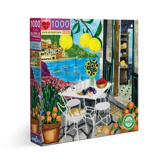 PFG Cats in Positano, Anisa Makhoul (1000pcs) (Usage/Used - PUZZLES FOR GOOD)