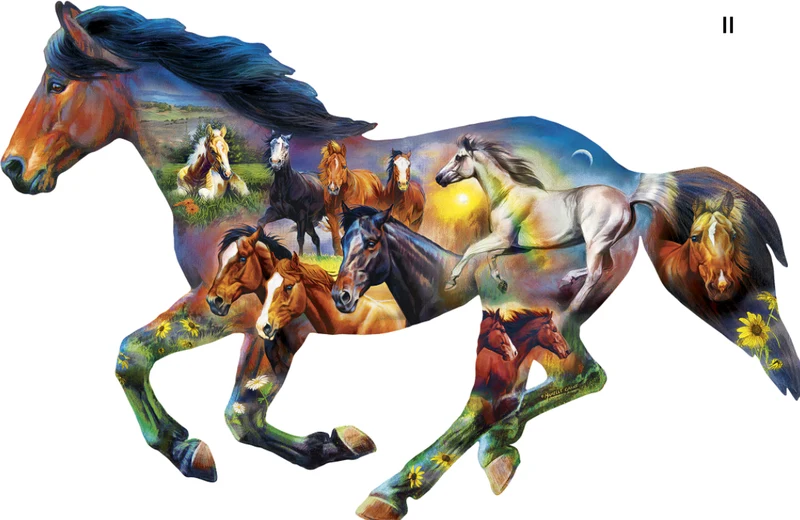 DMG Contours Shaped - Horsing Around (1000pcs) (DAMAGED BOX)