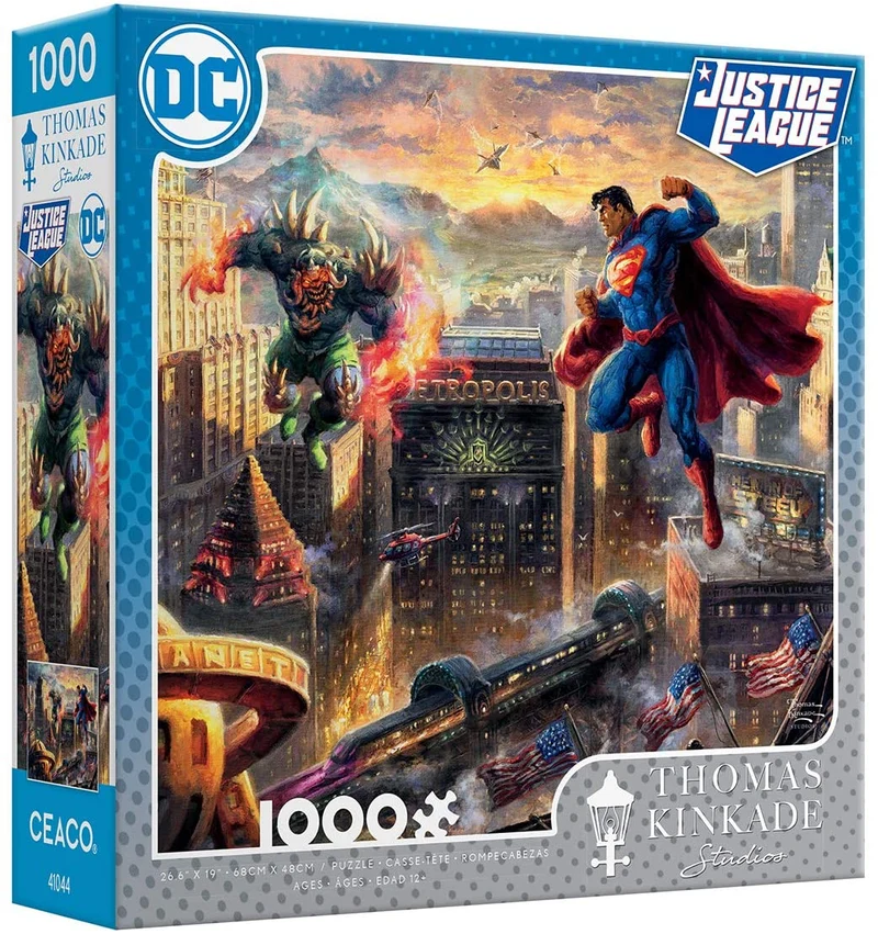PFG Justice League - Superman: Man Of Steel, Thomas Kinkade (1000pcs) (Usage/Used - PUZZLES FOR GOOD)