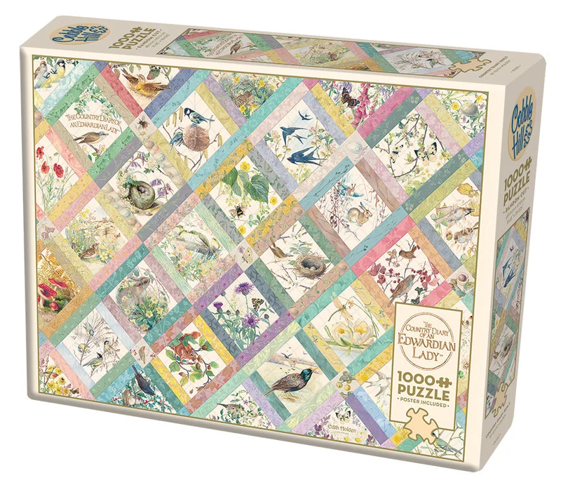 PFG Country Diary Quilt, Edith Holden (1000pcs) (Usage/Used - PUZZLES FOR GOOD)