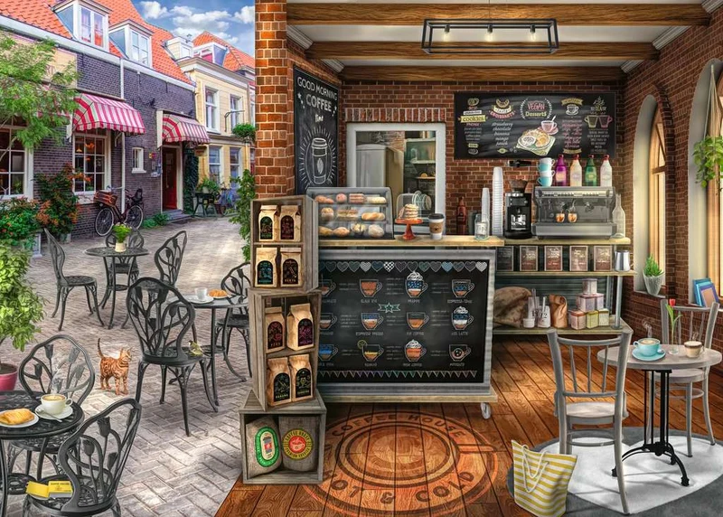 DMG Ravensburger Quaint Cafe, Jason Taylor (1000pcs) (DAMAGED BOX)
